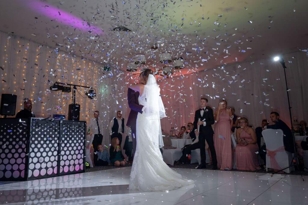 46 bride and groom first dance glitter disco milton hill house steventon abingdon oxford oxfordshire wedding photography