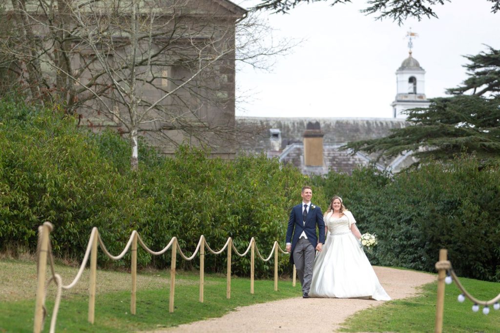 08 bride groom stroll grounds compton verney venue warwickshire oxford wedding photographer