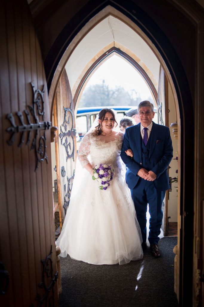 bride father of bride enter royal chapel windsor great park berkshire oxford wedding photographers