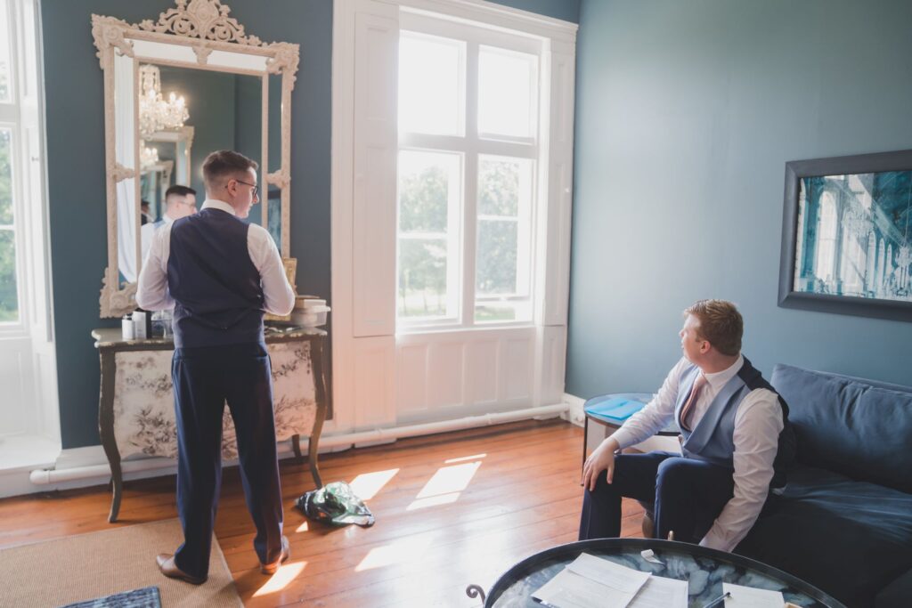 39 groom groomsmans preparation thorganby venue north yorkshire oxfordshire wedding photographer