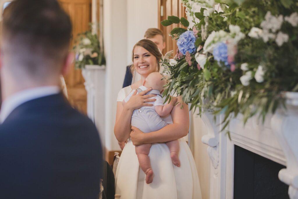 90 bride enters reception room thorganby venue north yorkshire oxford wedding photographer